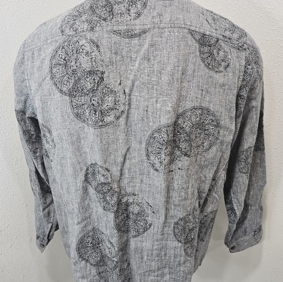 Chico's Design Mandala women's Linen button-down longsleeve size 2 - Picture 5 of 8